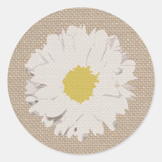 Sticker de marguerite inspirée par Burlap (Devant)
