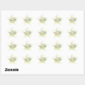Sticker de mariage de rose jaune du Texas (Feuille)