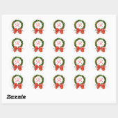Sticker de mariage d'hiver Monogramme R Bow (Feuille)