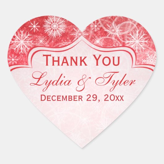 Sticker de mariage favori pour flocon de neige rou (Devant)