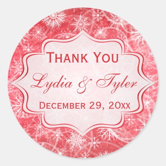 Sticker de mariage favori pour les flocons de neig (Devant)