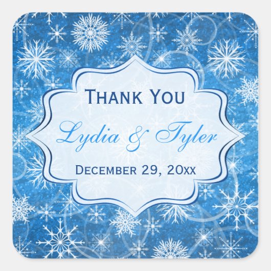 Sticker de mariage favori pour les flocons de neig (Devant)