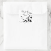 Sticker de mariage Fleur Blanc Noir Fleur Noir (Sac)