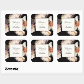 Sticker de mariage floral riche Moody avec des nom (Feuille)