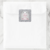 Sticker de mariage floral Rouge, Argent FAUX Foil  (Sac)