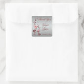 Sticker de mariage floral rouge et argent Favor (Sac)