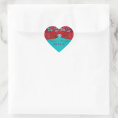Sticker de mariage floral rouge et turquoise Favor (Sac)