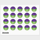 Sticker de mariage floral violet, vert (Feuille)