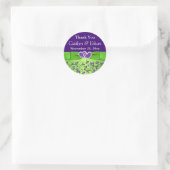 Sticker de mariage floral violet, vert (Sac)