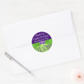 Sticker de mariage floral violet, vert (Enveloppe)