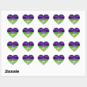 Sticker de mariage floral violet, vert (Feuille)