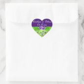 Sticker de mariage floral violet, vert (Sac)
