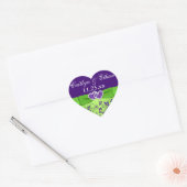 Sticker de mariage floral violet, vert (Enveloppe)