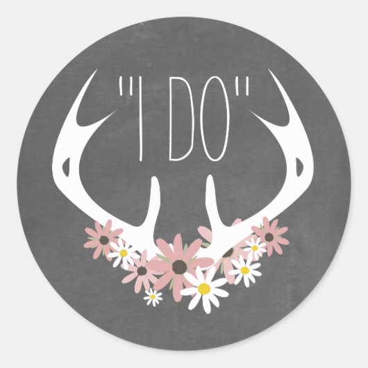Sticker de mariage inspiré Floral Antlers (Devant)
