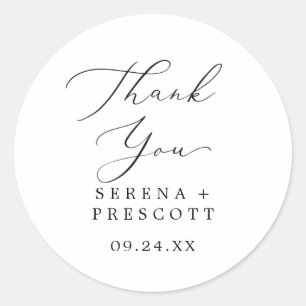 Sticker de mariage Merci noir délicat