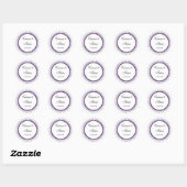 Sticker de mariage Merci noir violet Favor (Feuille)