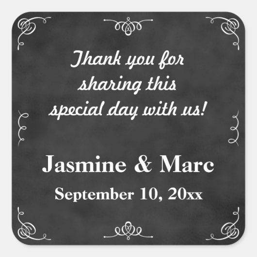 Sticker de Mariage ou de Fête des mariées de table (Devant)