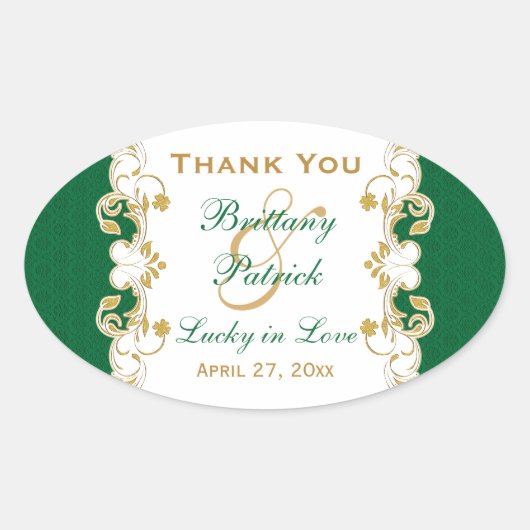 Sticker de mariage préféré, vert, blanc, manuscrit (Devant)