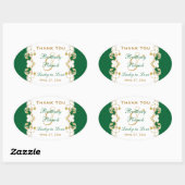Sticker de mariage préféré, vert, blanc, manuscrit (Feuille)