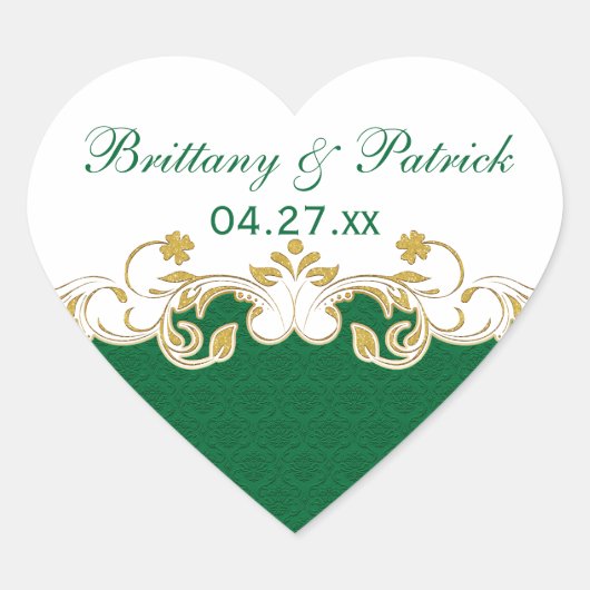 Sticker de mariage préféré, vert, blanc, manuscrit (Devant)