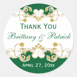 Sticker de mariage préféré, vert, blanc, manuscrit