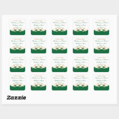 Sticker de mariage préféré, vert, blanc, manuscrit (Feuille)