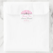 Sticker de mariage rayé rose et blanc Favor (Sac)