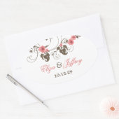 Sticker de mariage rose Roses Fleur Floral Élégant (Enveloppe)