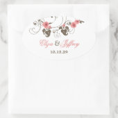 Sticker de mariage rose Roses Fleur Floral Élégant (Sac)