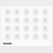 Sticker de mariage rustique Boho Feather Green Spr (Feuille)