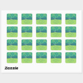 Sticker de mariage vert pomme et turquoise Favor (Feuille)