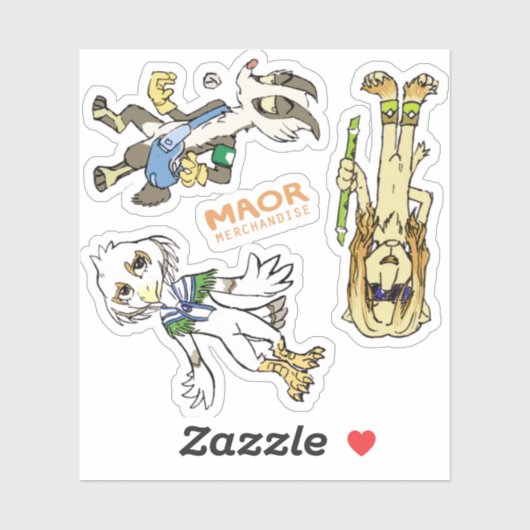 Sticker de mât 3 x 3 pouces pour chibi #3 (Feuille)