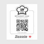 Sticker de menu QR personnalisé (Feuille)