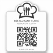 Sticker de menu QR personnalisé (Devant)
