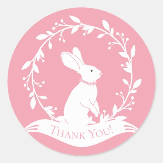 Sticker de Merci de Baby shower Bunny Favoriser (Devant)