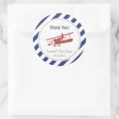 Sticker de Merci de Baby shower d'avion (Sac)