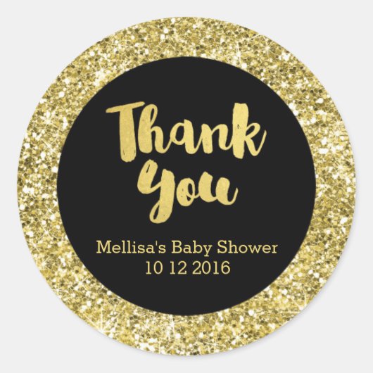 Sticker de Merci de Baby shower de Parties scintil (Devant)