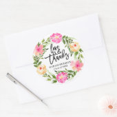 Sticker de Merci de graduation en fleurs assez ros (Enveloppe)