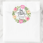 Sticker de Merci de graduation en fleurs assez ros (Sac)