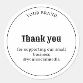 Sticker de Merci d'entreprise de typographie rétro (Devant)