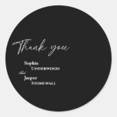 Sticker de Merci Mariage noir classique moderne (Devant)