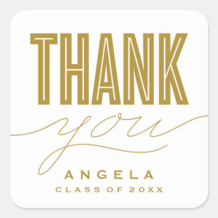 STICKER DE MERCI MODERNE ET GRAD SIMPLEMENT BOLD