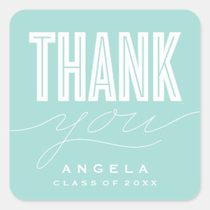 STICKER DE MERCI MODERNE ET GRAD SIMPLEMENT BOLD