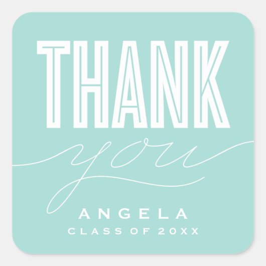 STICKER DE MERCI MODERNE ET GRAD SIMPLEMENT BOLD (Devant)