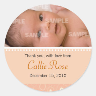 Sticker de message pour bébé avec goutte d'abricot