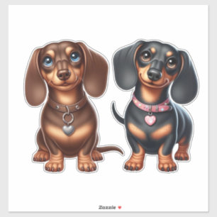 Sticker De mignons amis dachshund