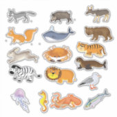 Sticker De mignons animaux caricaturaux (Devant)
