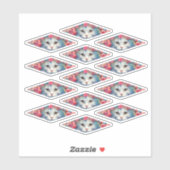 Sticker De mignons chatons avec des fleurs (Feuille)