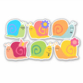 Sticker De mignons escargots de retour à l'art scolaire (Devant)