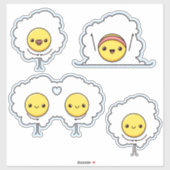 Sticker De mignons oeufs au plat (Feuille)